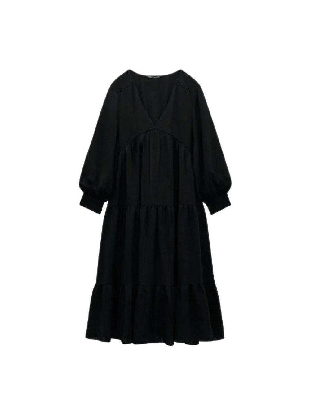 Zara Women's Black and Multi Dress Sz Small